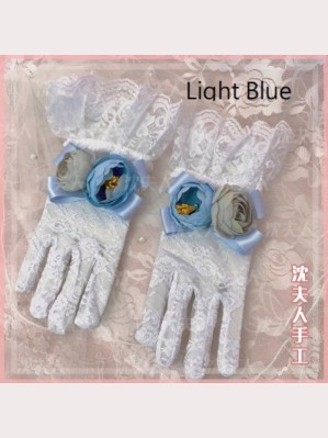 Handmade Multi-Color Lace + Flower Lolita Gloves (SL12)